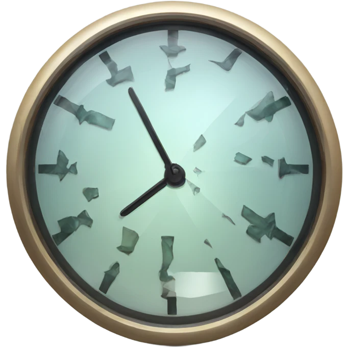 clock with broken glass screen  emoji