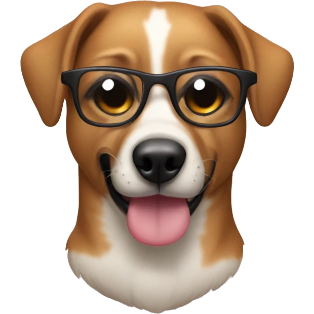 Perro con lentes emoji