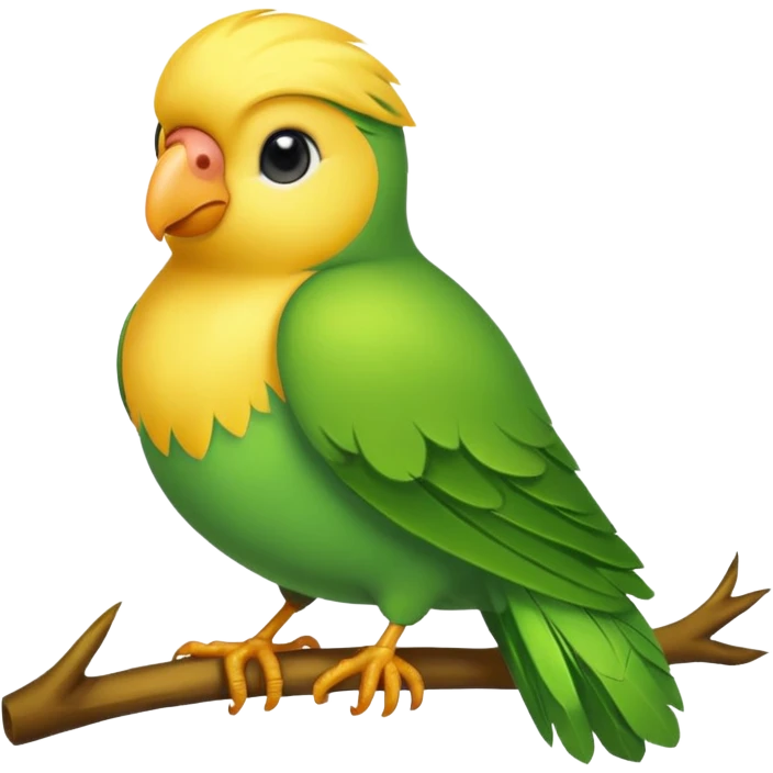 A love bird with color green and his head yellow  emoji