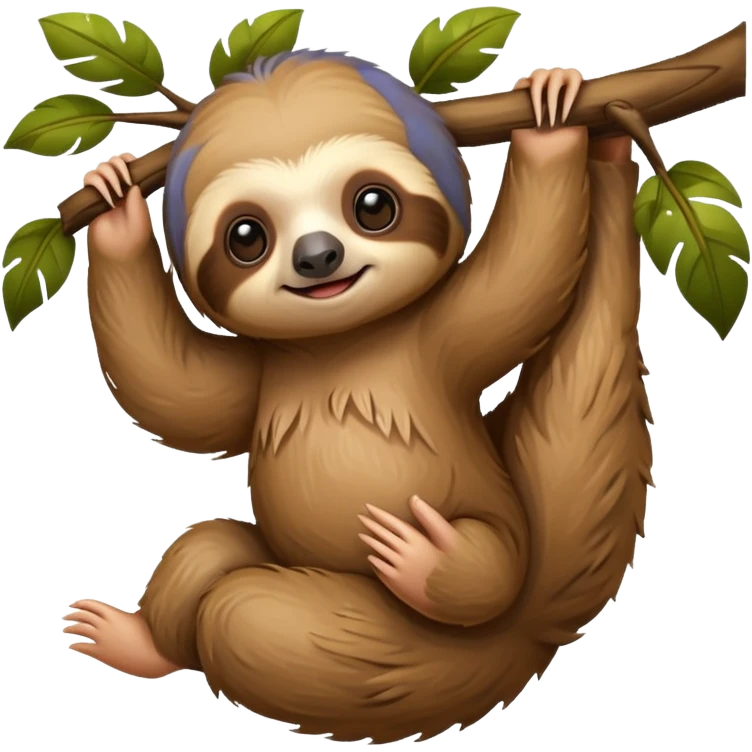 baby sloth on the tree emoji