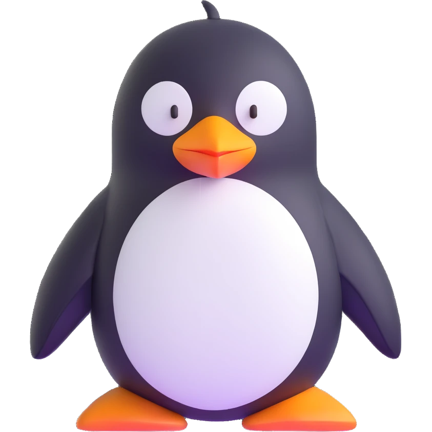 penguin with retro 8-bit vibe emoji