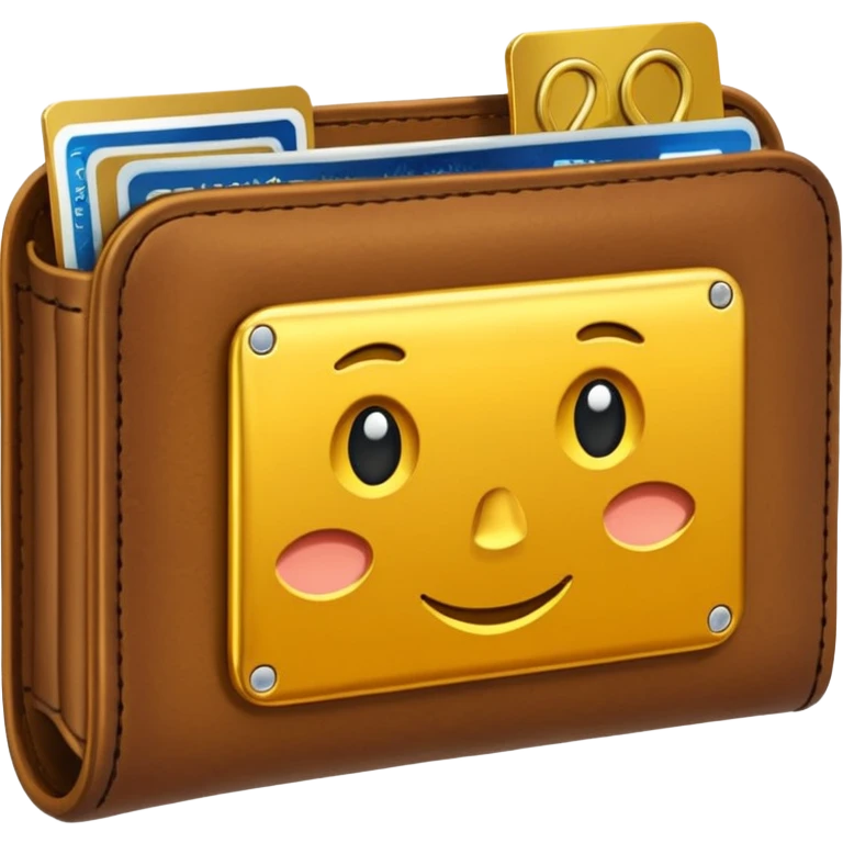 mittelalterlicher Geldbeutel aus braunem Leder, liegend, 2-3 goldene Münzen sichtbar oder angedeutet, sehr simpel emoji