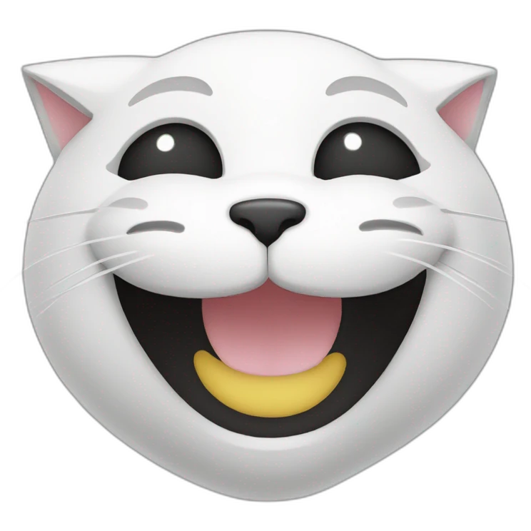 white black cat smile emoji