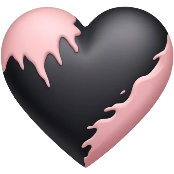 Black heart with dust rose tracing emoji