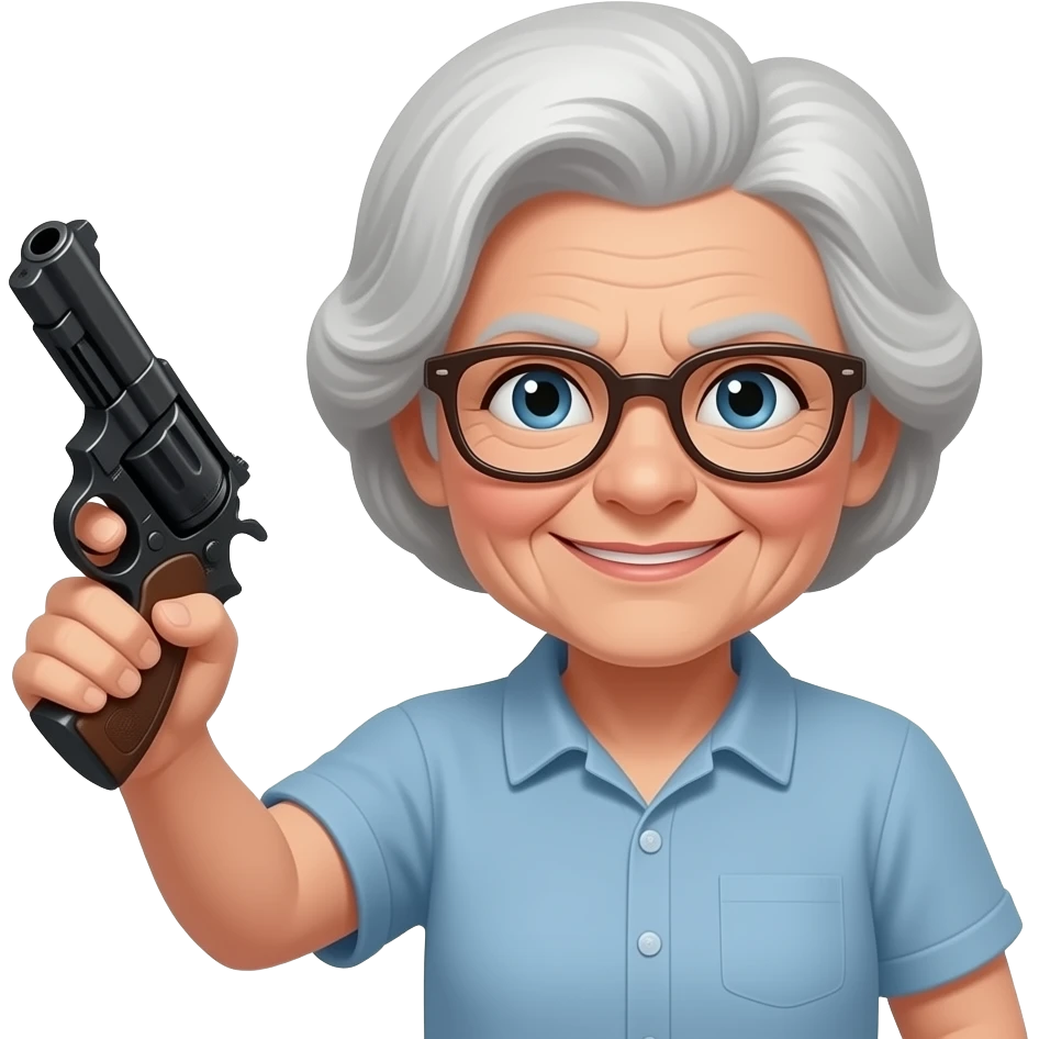 GRANNY WITH A GUN emoji