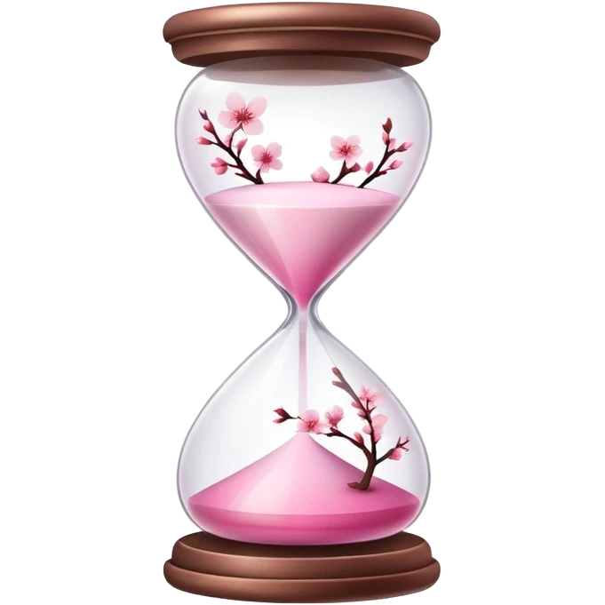 Pink pastel and white gradient Cherry Blossom hourglass emoji