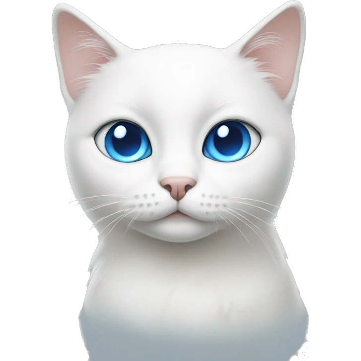 White cat with blue eyes emoji