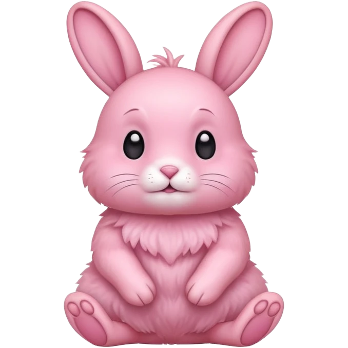 realistic little pink rabbit sitting emoji