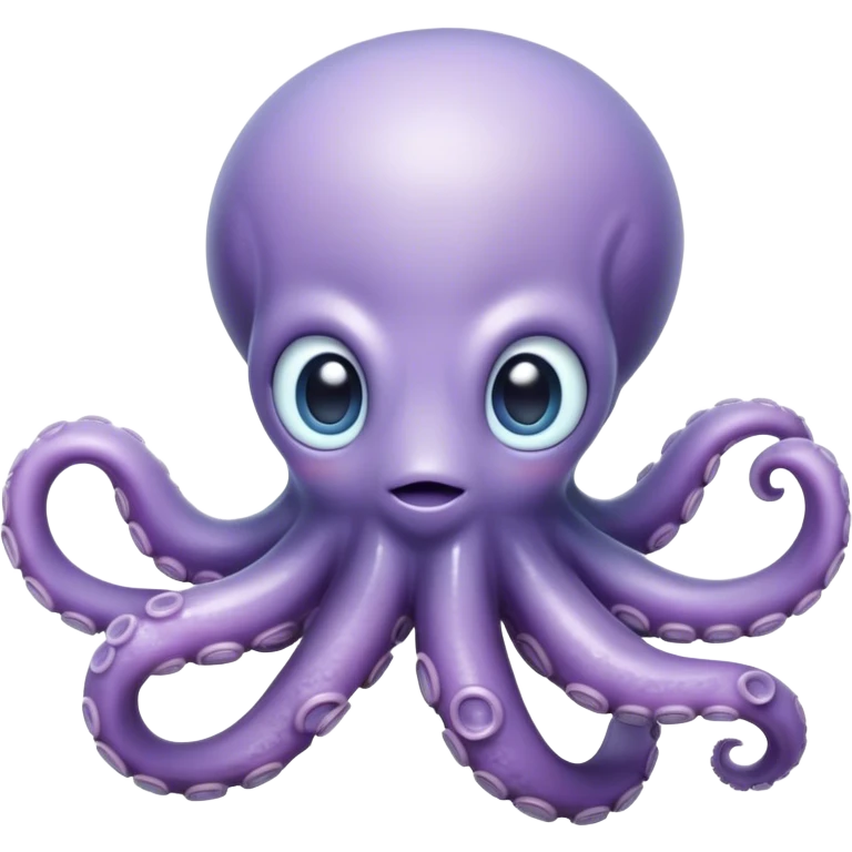 Cinematic Noble Baby Octopus Portrait Emoji, Poised and graceful, with a soft, rounded, slightly translucent body in a dreamy light blue-purple hue, large, glistening eyes full of quiet intelligence and mystery, delicate, flowing tentacles curling gently, Simplified yet sophisticated features, highly detailed, glowing with a soft, ethereal oceanic radiance, high shine, elegant and serene, stylized with an air of deep-sea wonder, focused and tranquil, soft glowing outline, capturing the essence of an otherworldly, intelligent little cephalopod, floating effortlessly in the gentle ocean currents! emoji