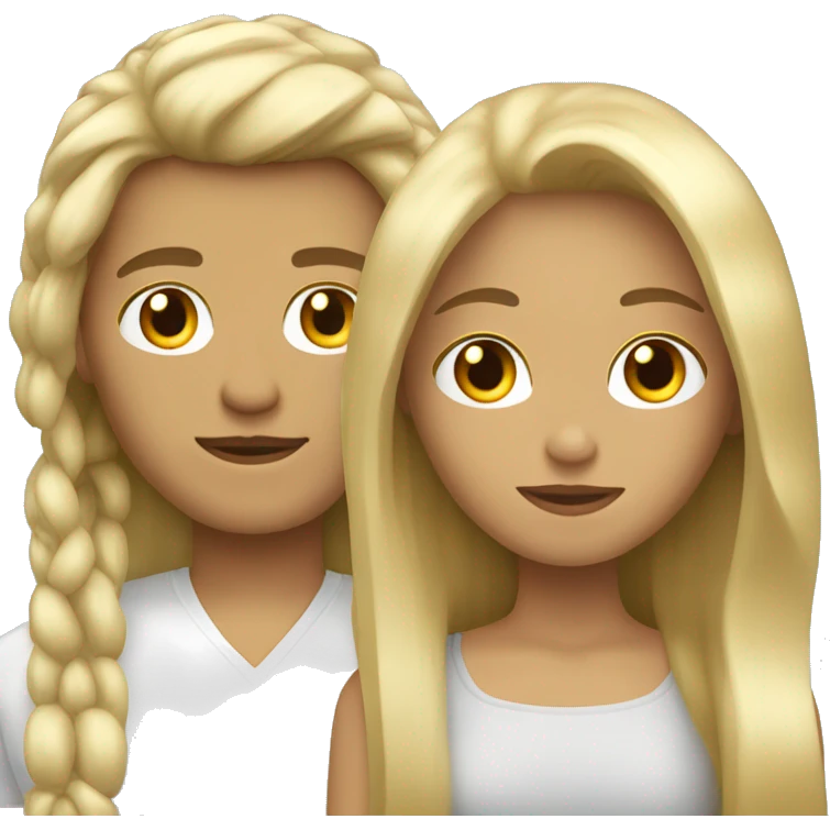 Female Mexican long hair with white male blond hair  emoji