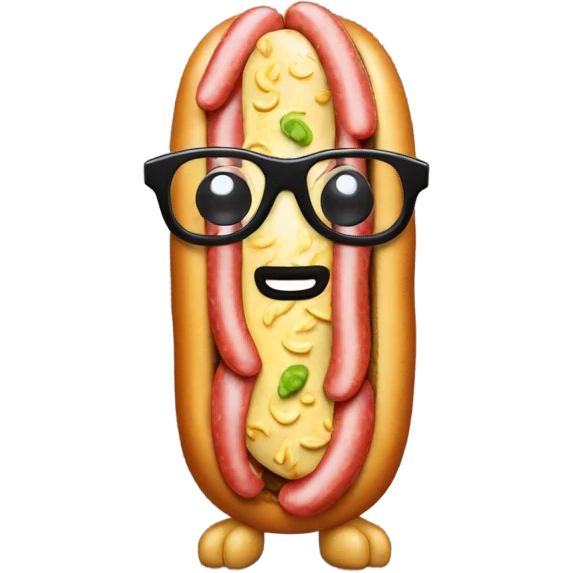 Hotdog in pyjamas with meta glasses emoji
