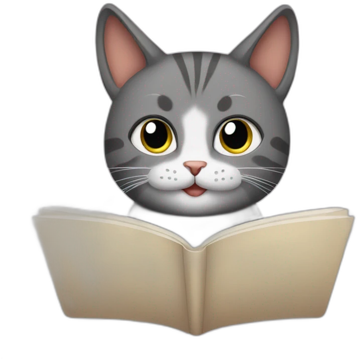 cat reading emoji