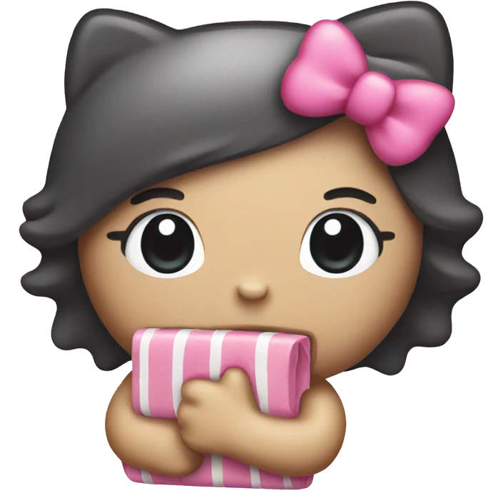 Hello kitty holding a pink puff bar emoji