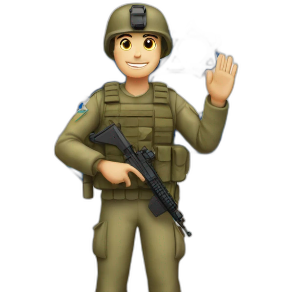 Israeli solider wave israel flag emoji