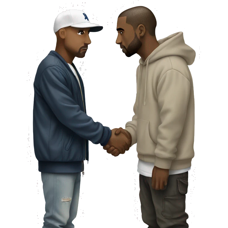 Eminem shaking hands with Kanye  emoji