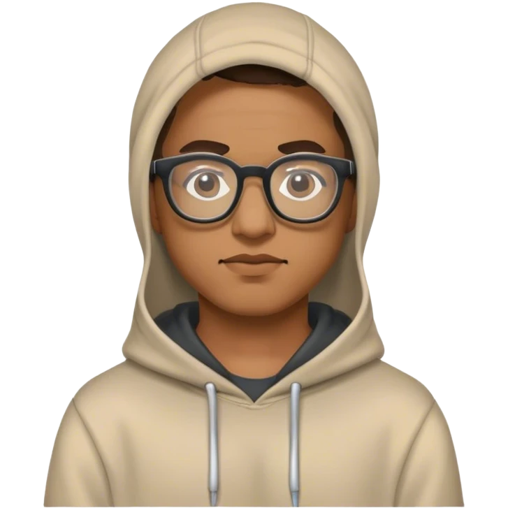 Man wearing hoodie and glasses emoji