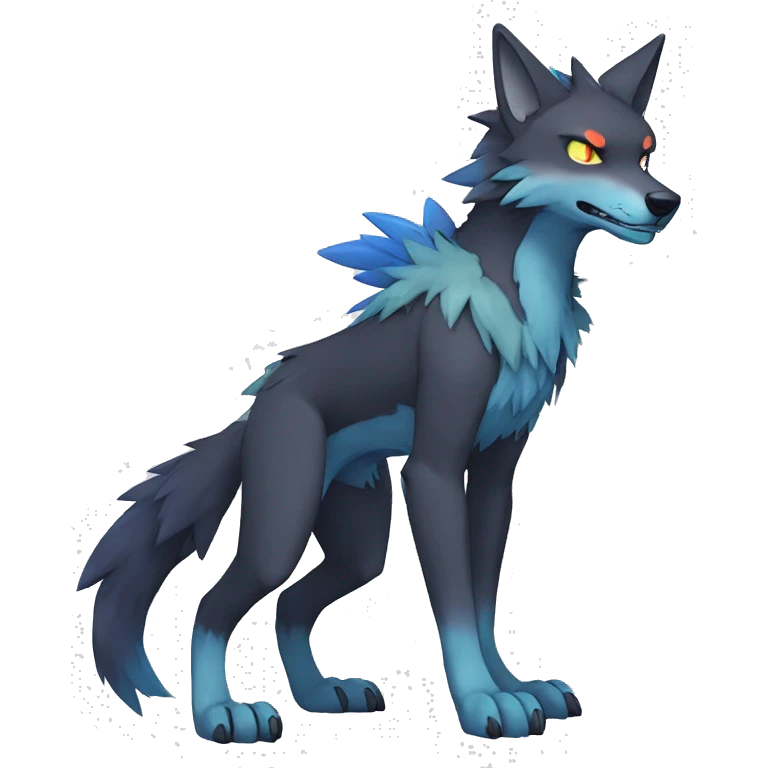 Edgy Colorful Digimon-Fakemon-Wolf full body emoji