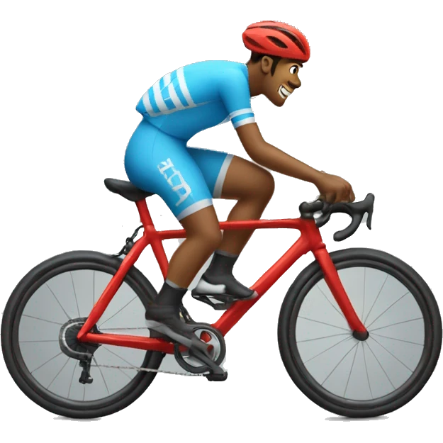 Un ciclista haciendo caballito emoji