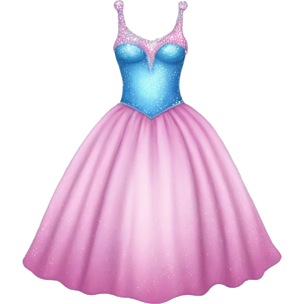 pretty princess dress sparkly pink and blue emoji