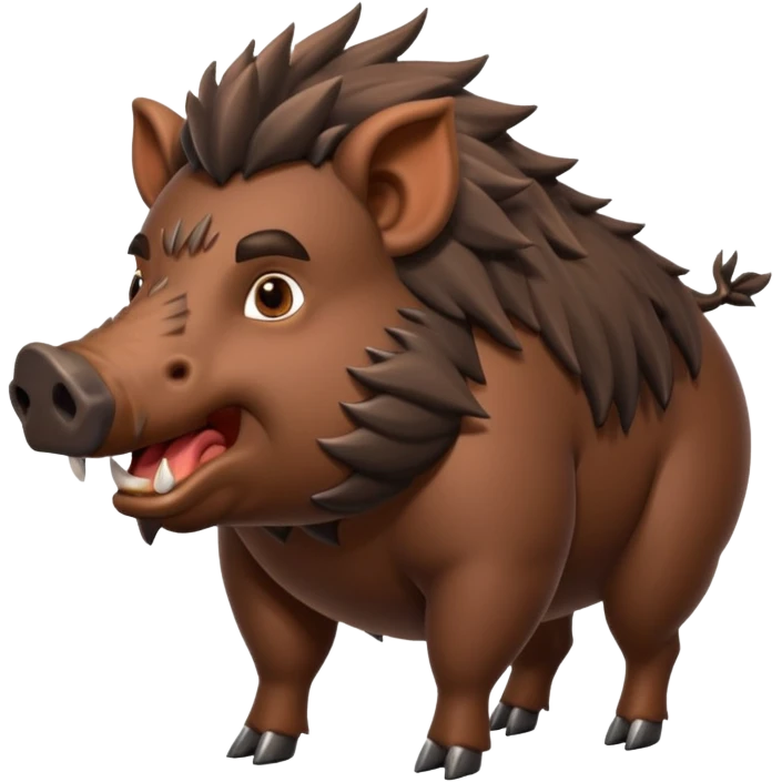 An emoji of a large wild boar, representing hunting in ancient European forests. emoji