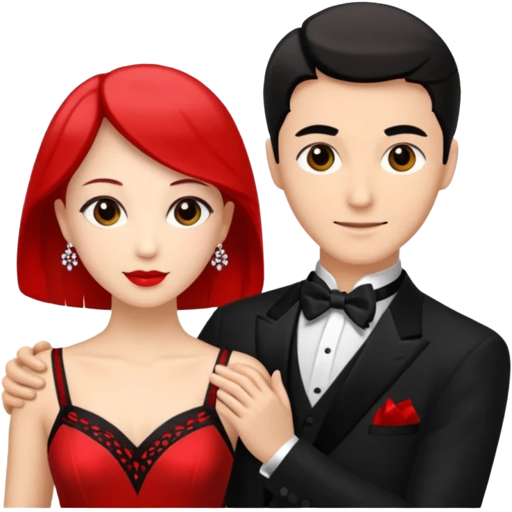 Ballroom dancing with red and black  emoji