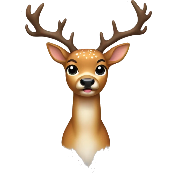 Sweaty deer with white bow emoji