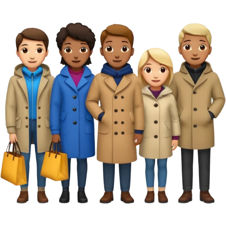 people waiting to enter a store without bags emoji