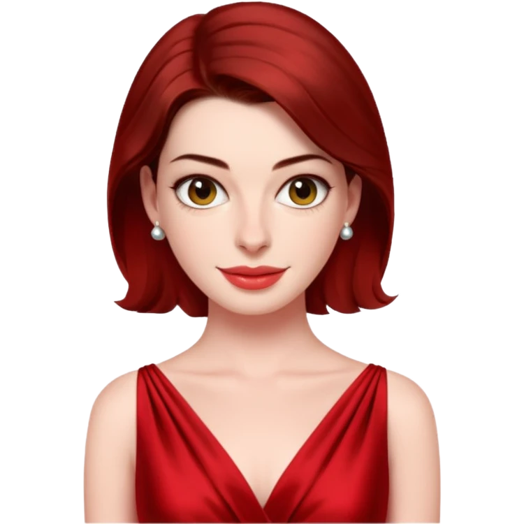 Anne Hathaway in red dress emoji