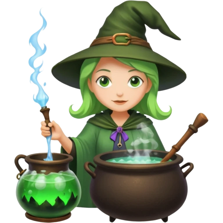 green witch cooking potion emoji