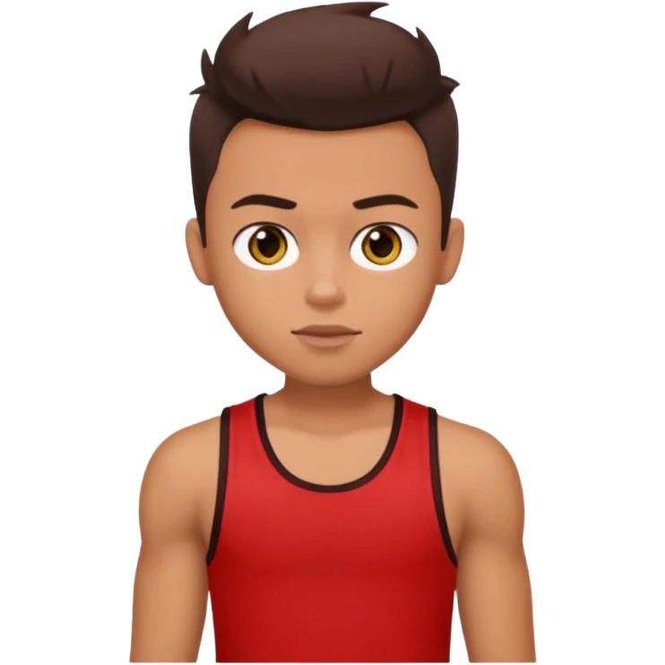 Bratz Boyz Dylan hazel eyes, dark brown hair, red tank top emoji