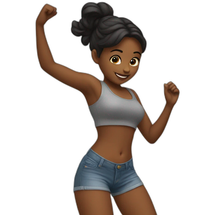 Girl dancing booty emoji