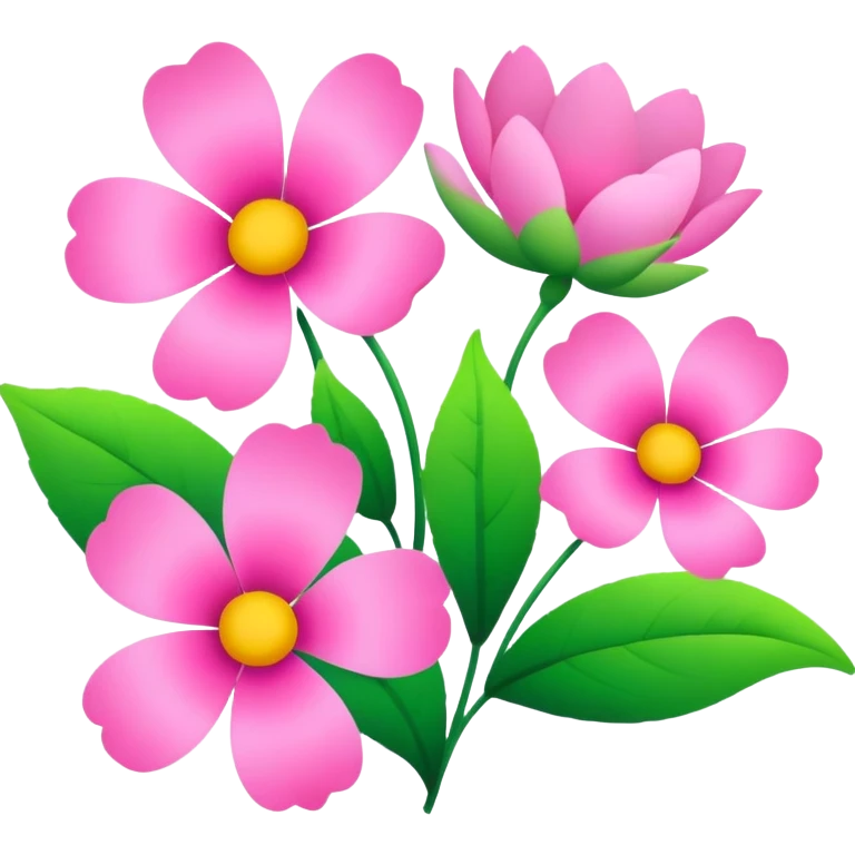 Flowers green and pink emoji