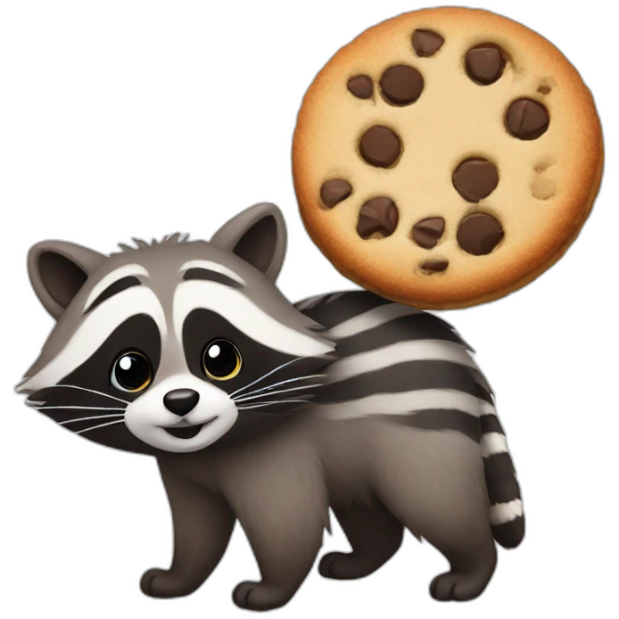 Raccoon and cookie  emoji