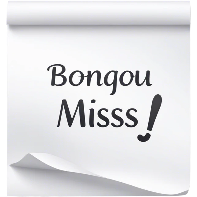 paper that says Bonjour Miss emoji