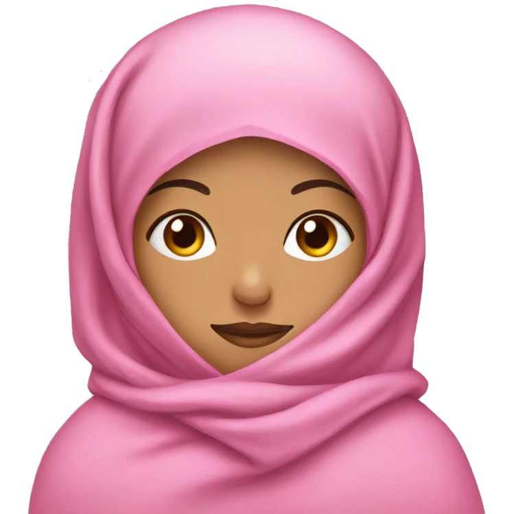 Girl with hijab sleeping in pink blanket emoji