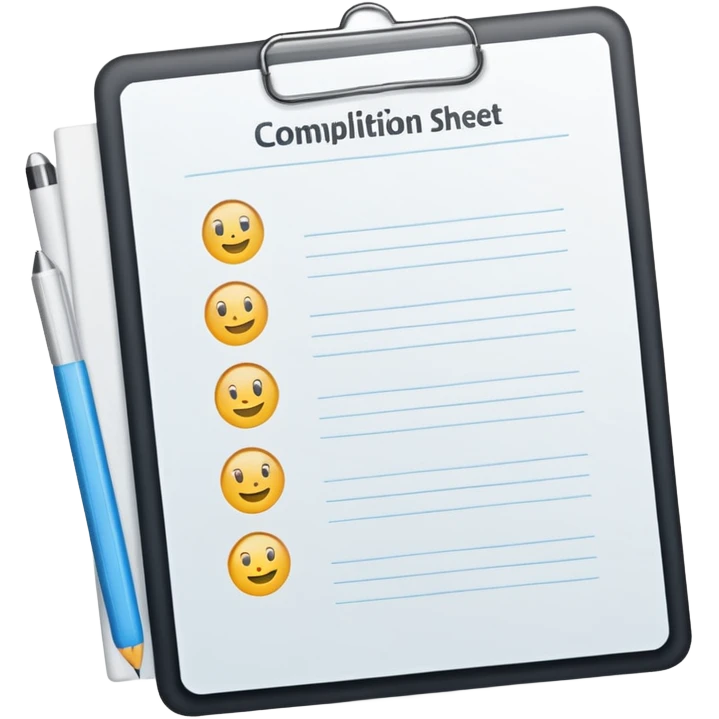 test completion sheet emoji