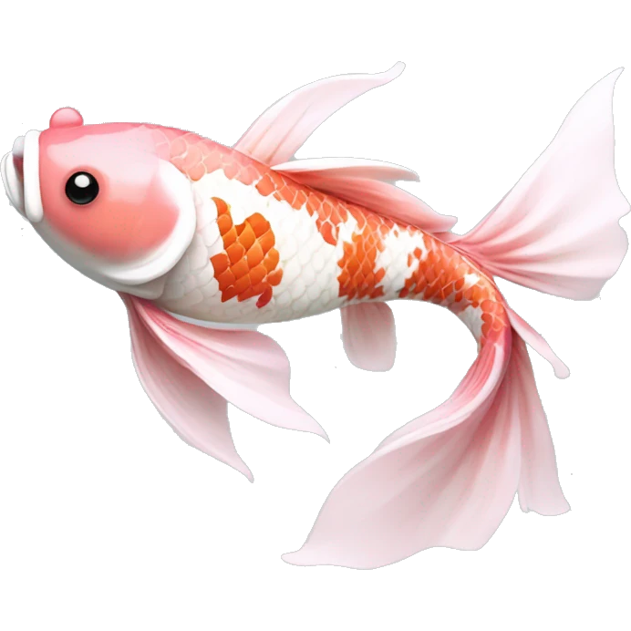 Pink and white fancy koi fish  emoji