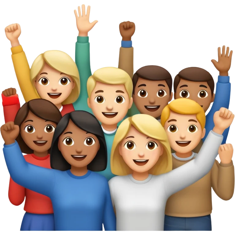 community of people cheering together emoji