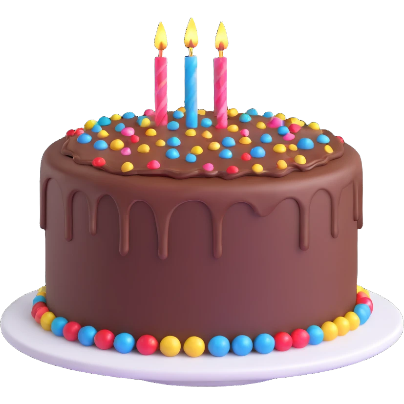 delicious chocolate cake with sparkles emoji