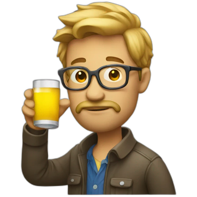 programmer drinking alcohol emoji