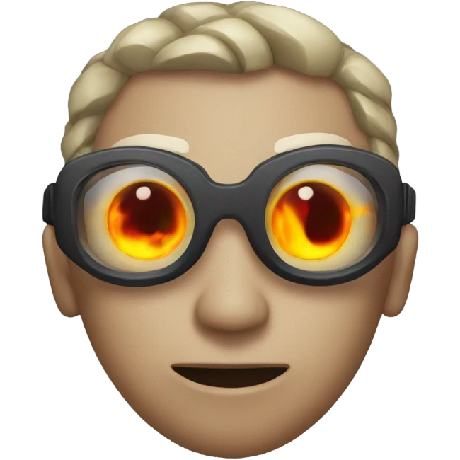 Person with fire eyes and water gun emoji