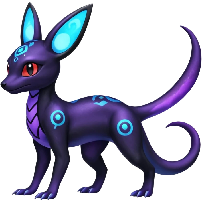 Nebulae Salandit-Umbreon-Fakémon-hybrid-creature (full body)  emoji