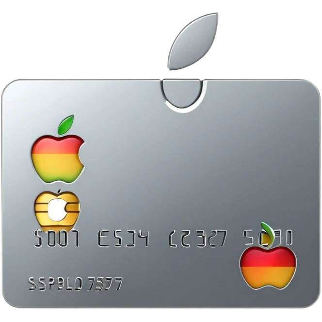 Shiny silver Apple credit card emoji