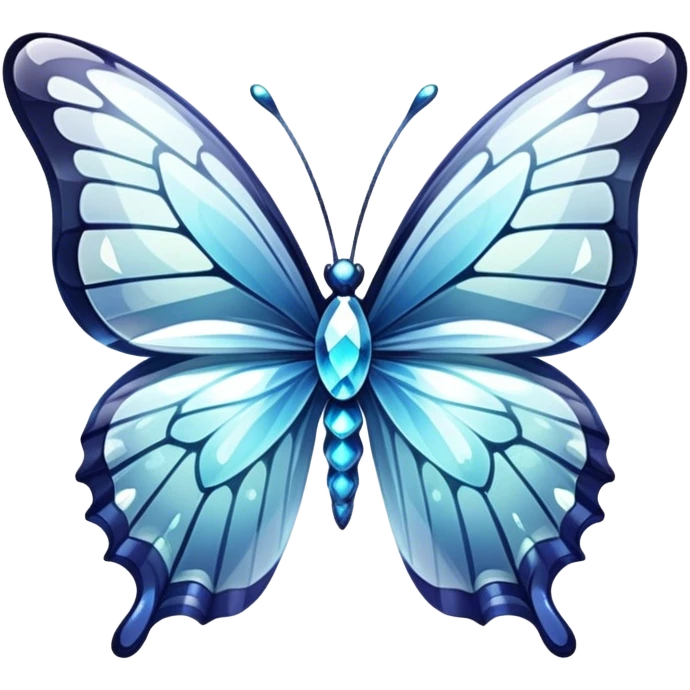 Shiny sparkly transparent glass-crystal-butterfly emoji