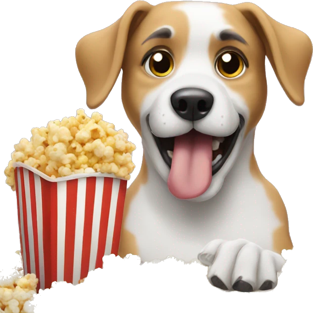 dog eating popcorn  emoji