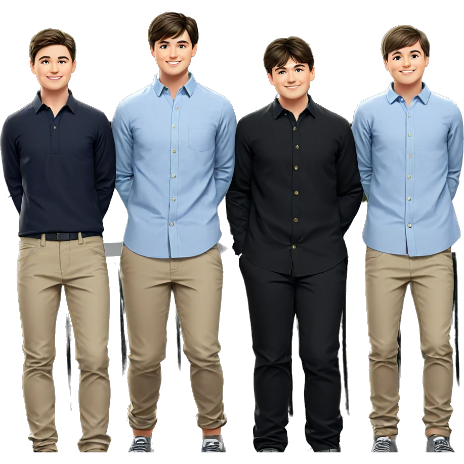 boys smiling outdoors together emoji