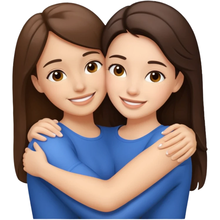 White Brunettes Girl Best friends hug emoji
