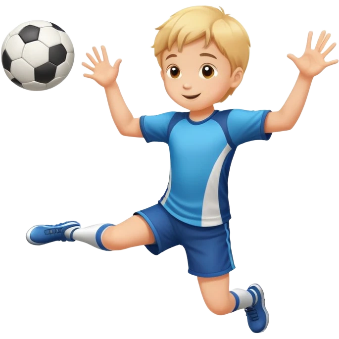 child catching a ball, cheerful and focused, with motion lines to show action emoji