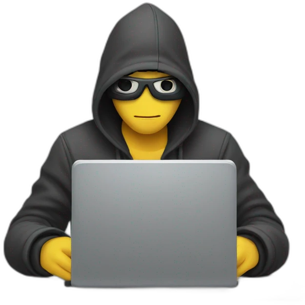 Hacker typing laptop  emoji