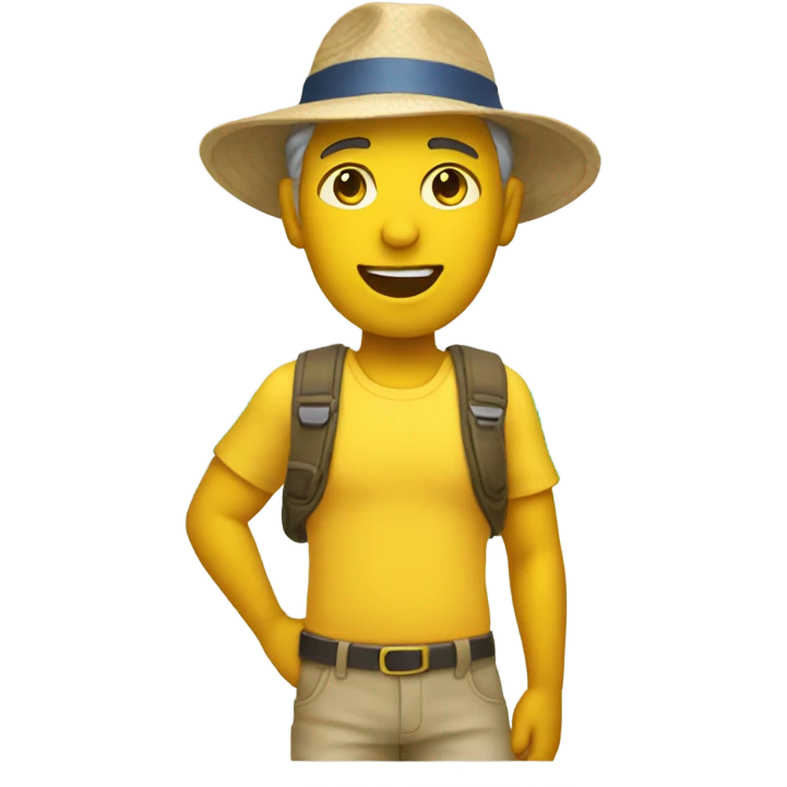 beach tour guide yellow skin emoji